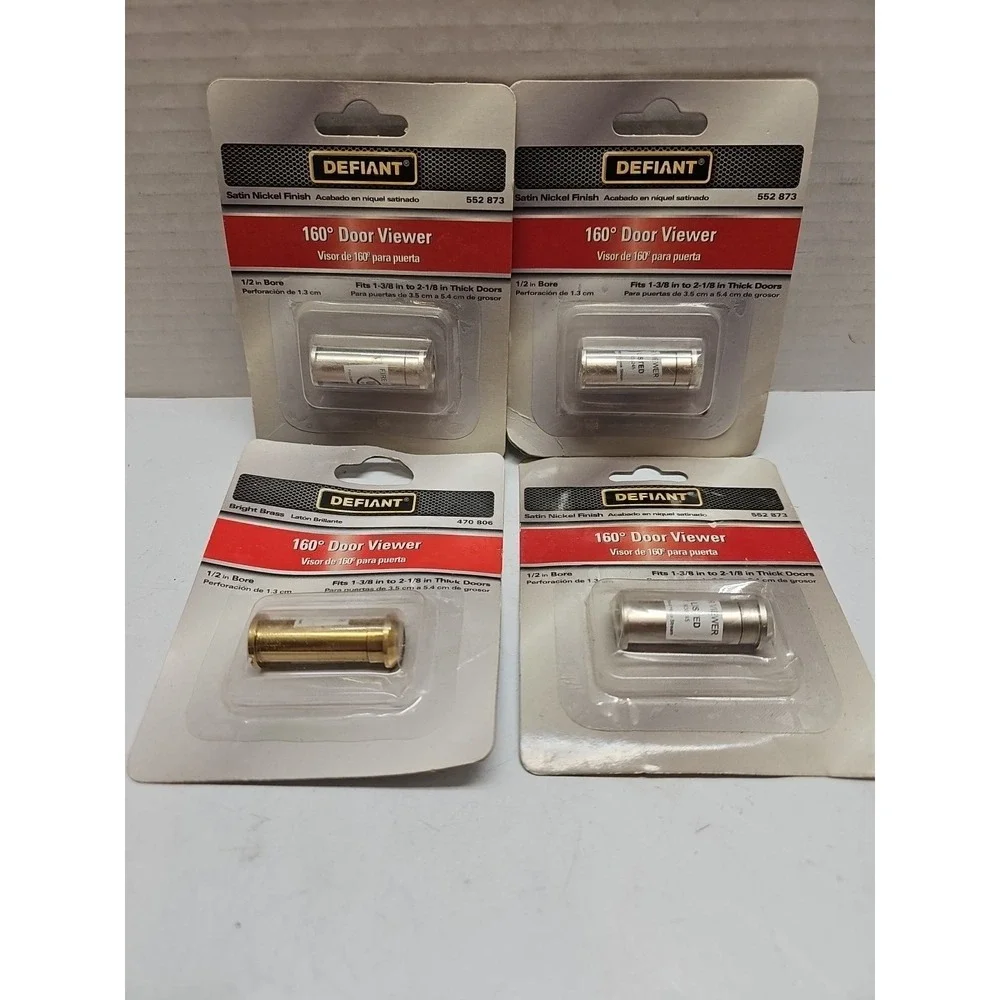 Defiant Brand 160 Degree Door Viewer Peephole Satin Nickel/Brass Finish Lot Of 4